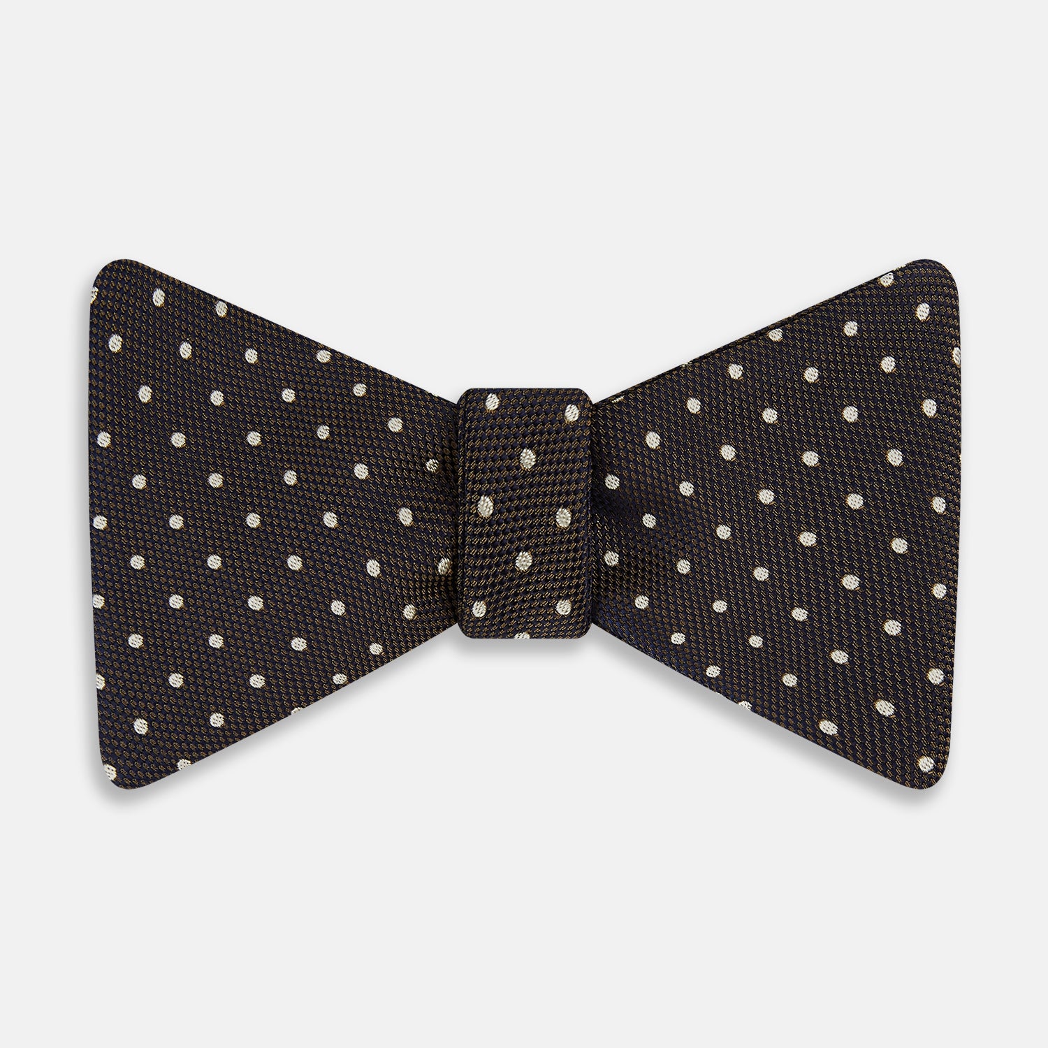 View 1 of product White and Brown Micro Dot Silk Bow Tie