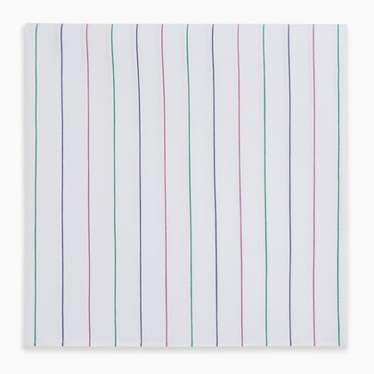 Hand Rolled Pink and Green Pinstripe Handkerchief Image 3
