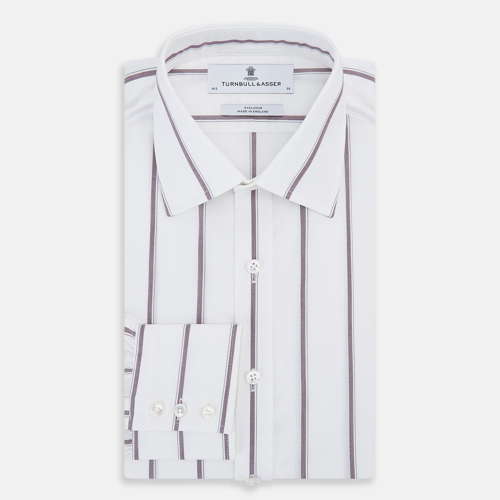 Burgundy Track Stripe Mayfair Shirt