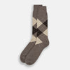 View 2 of product Grey Melange Wool Check Mid-Length Socks