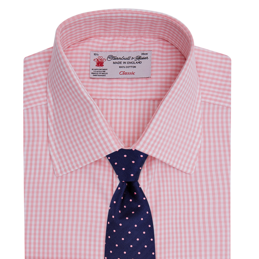 checkered dress shirt with tie Perry Ellis Men's Slim Fit Cotton Stretch Mini Check Dress Shirt in Forever Blue, Size 17.5, Cotton/Elastane