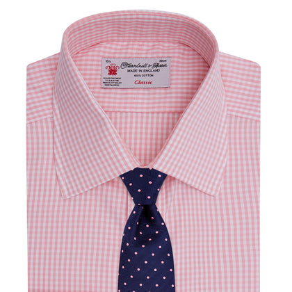 Light Pink Gingham Check Shirt with T&amp;A Collar and 3-Button Cuffs Image 3