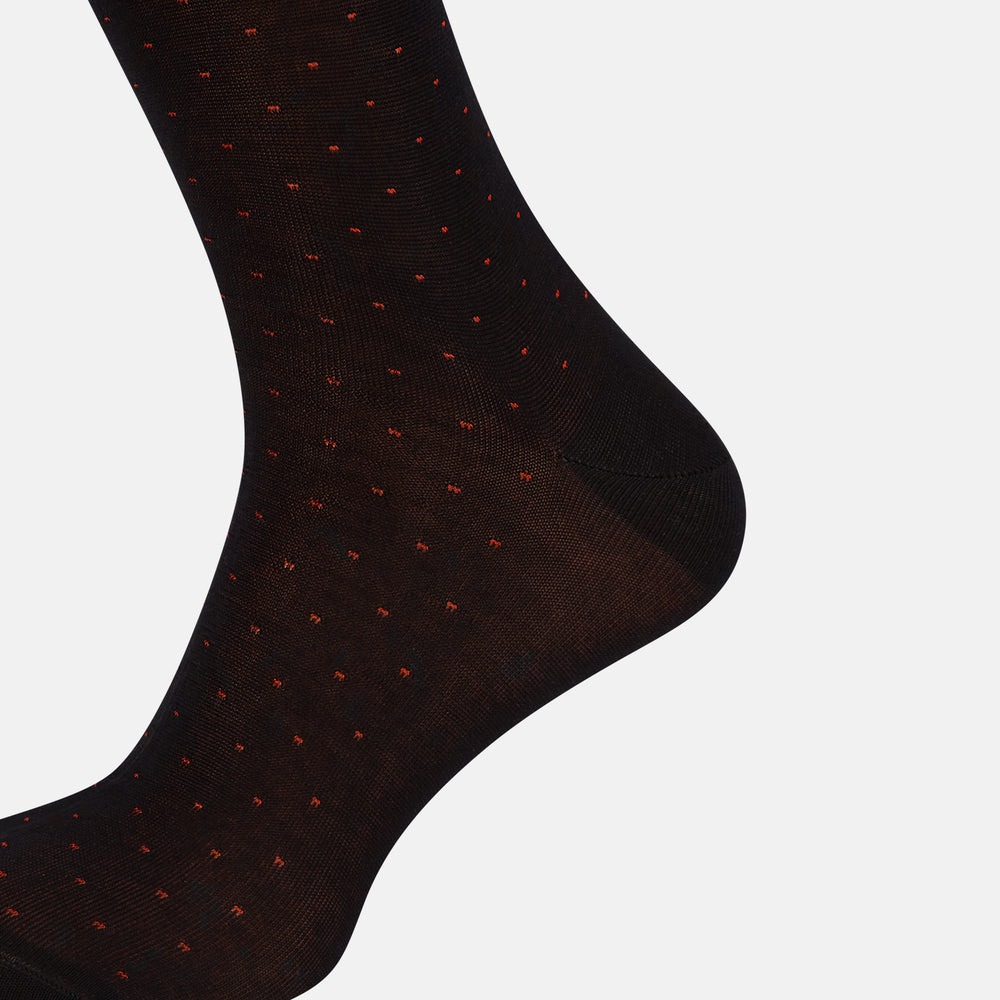 Navy/Red Polka Dot Long Socks