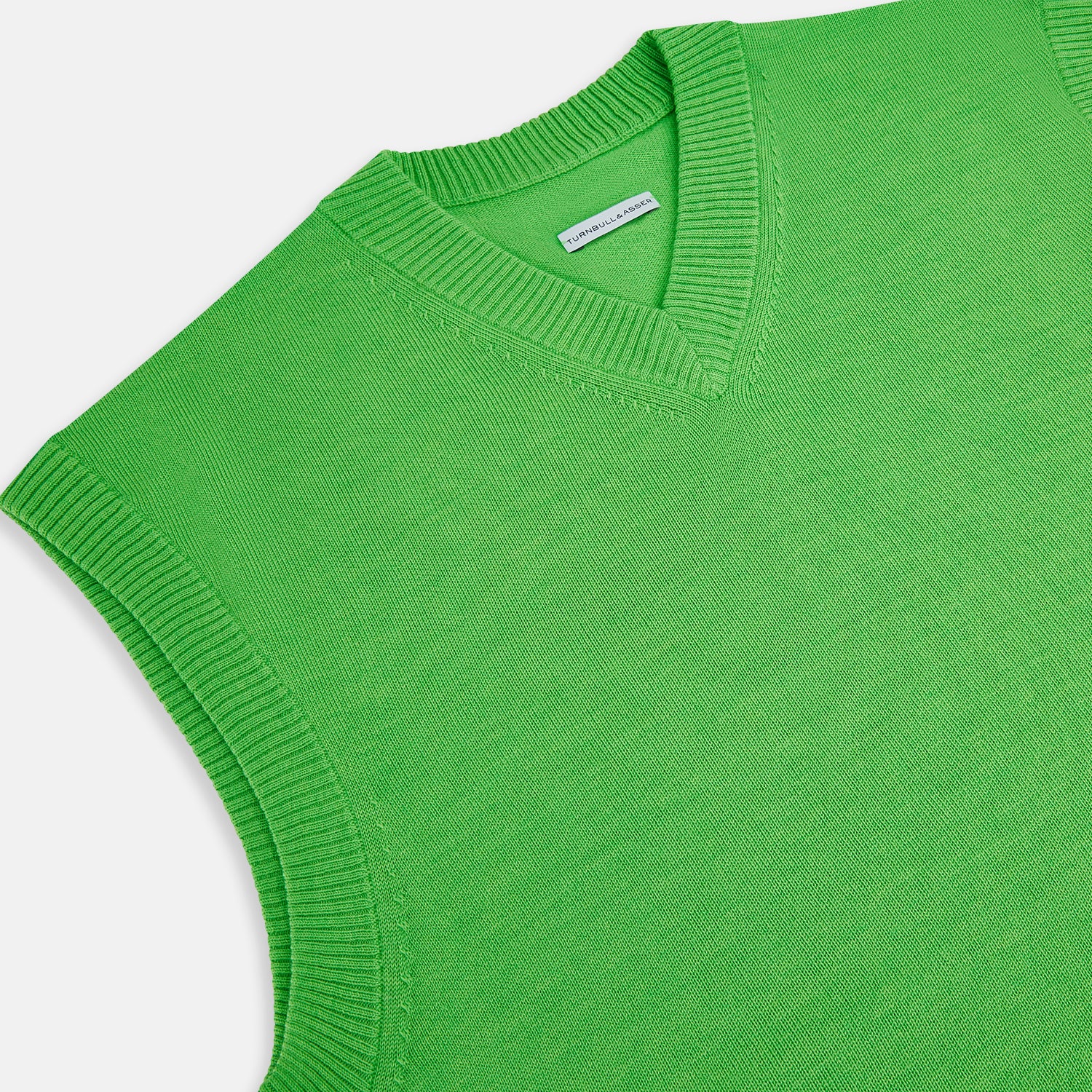 View 2 of product Lime Green Fine Merino V-Neck Vest