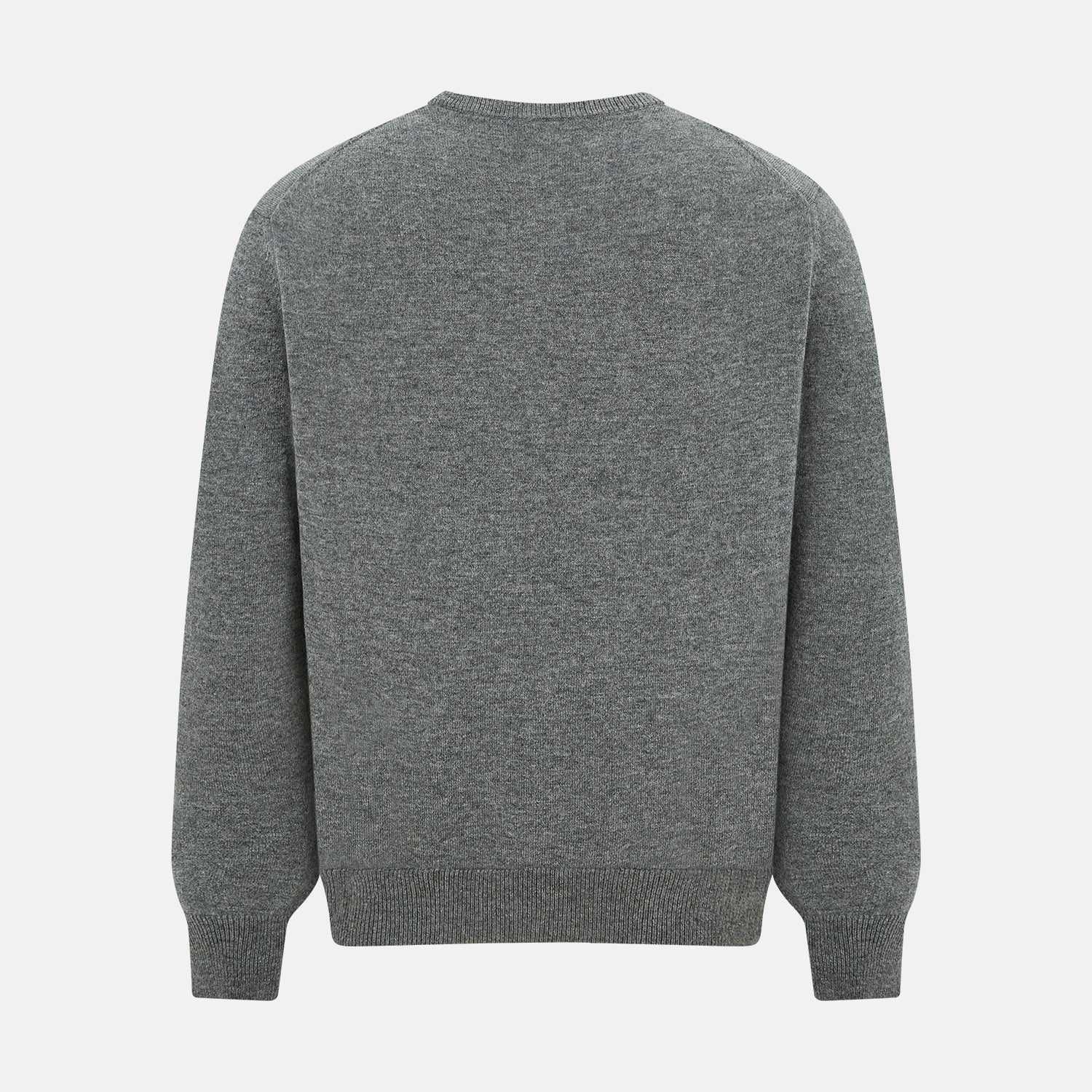 View 3 of product Grey Melange Cashmere Round Neck Jumper
