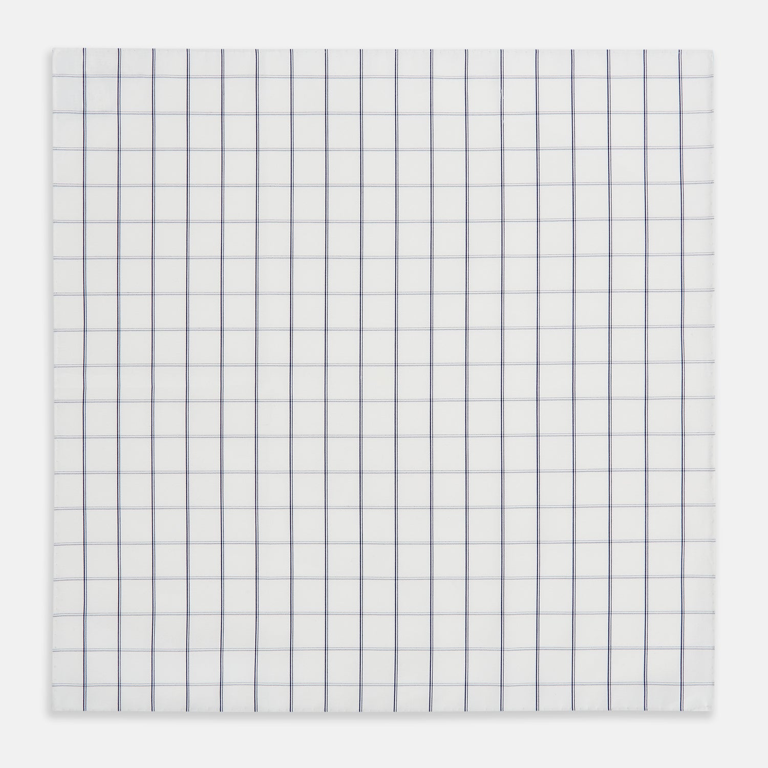 View 2 of product Dark Navy Double-Line Check Hand-Rolled Handkerchief