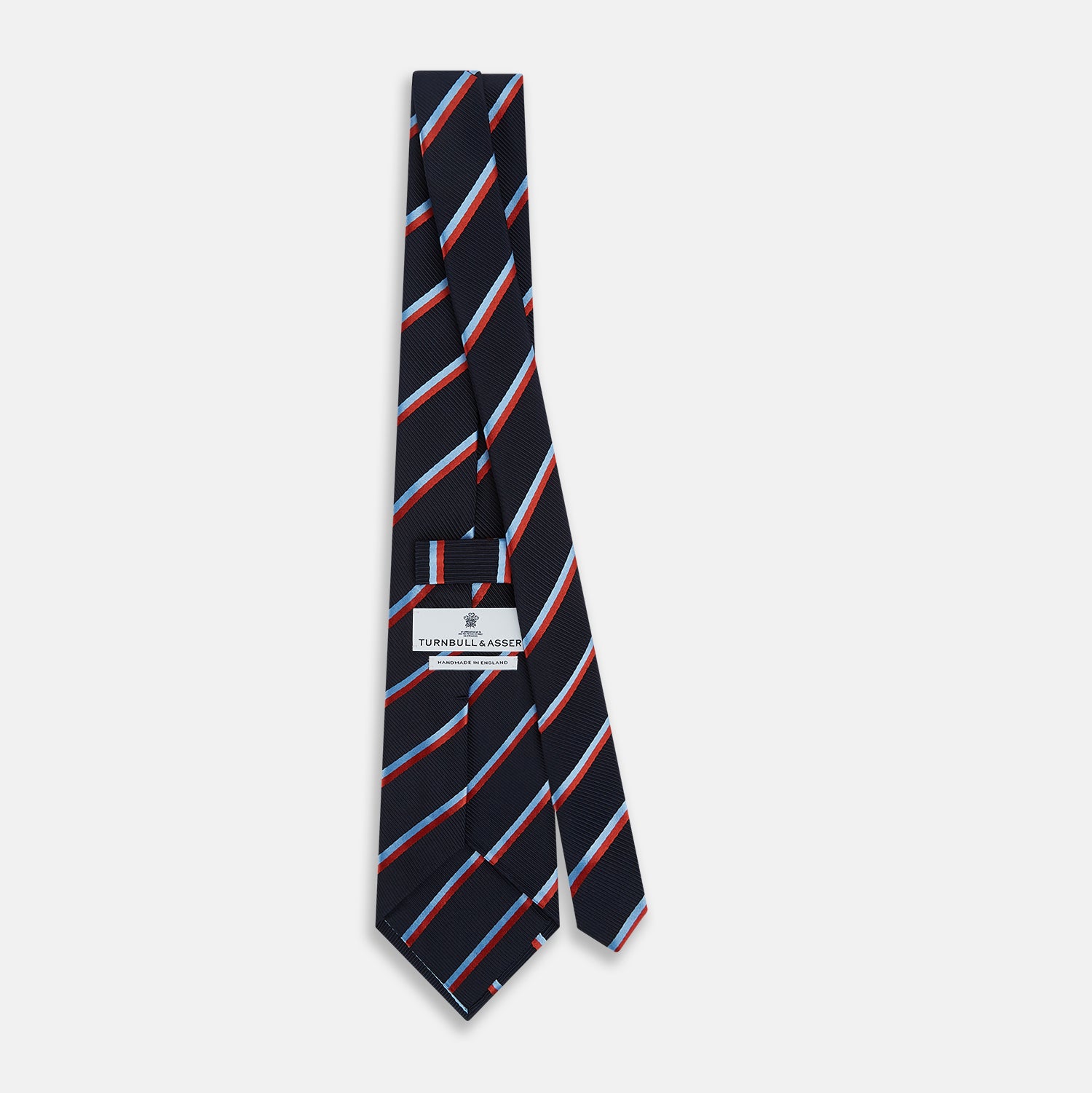 View 4 of product Red And Blue Stripe Silk Blend Tie