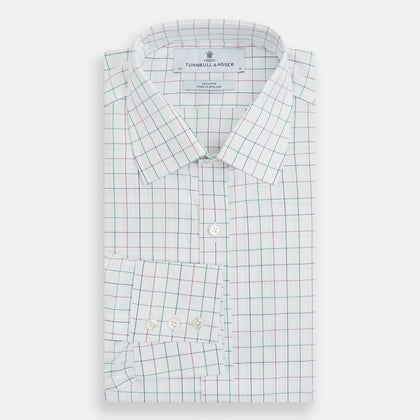 Pink Grid Check Mayfair Shirt Image 3
