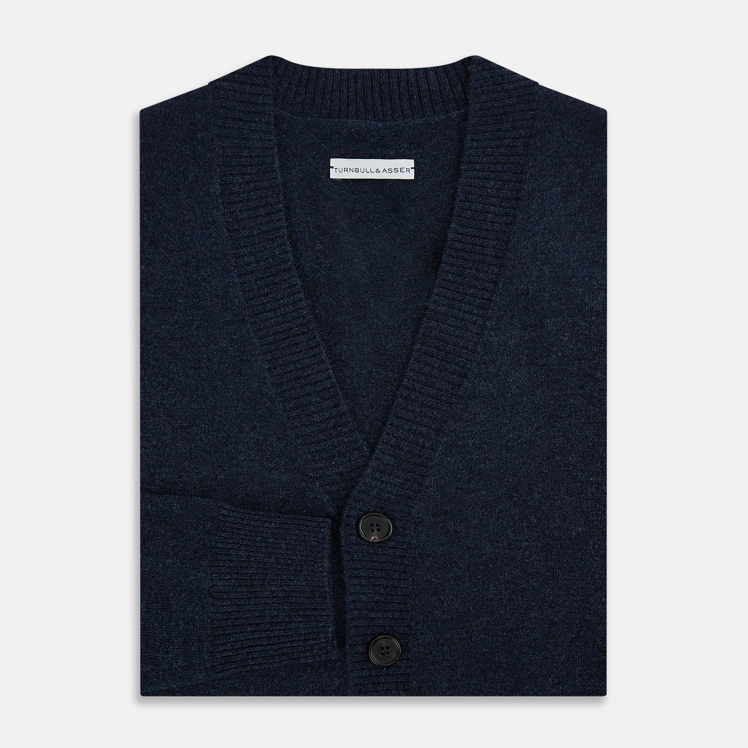 Navy Melange Cashmere Cardigan