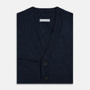 View 4 of product Navy Melange Cashmere Cardigan