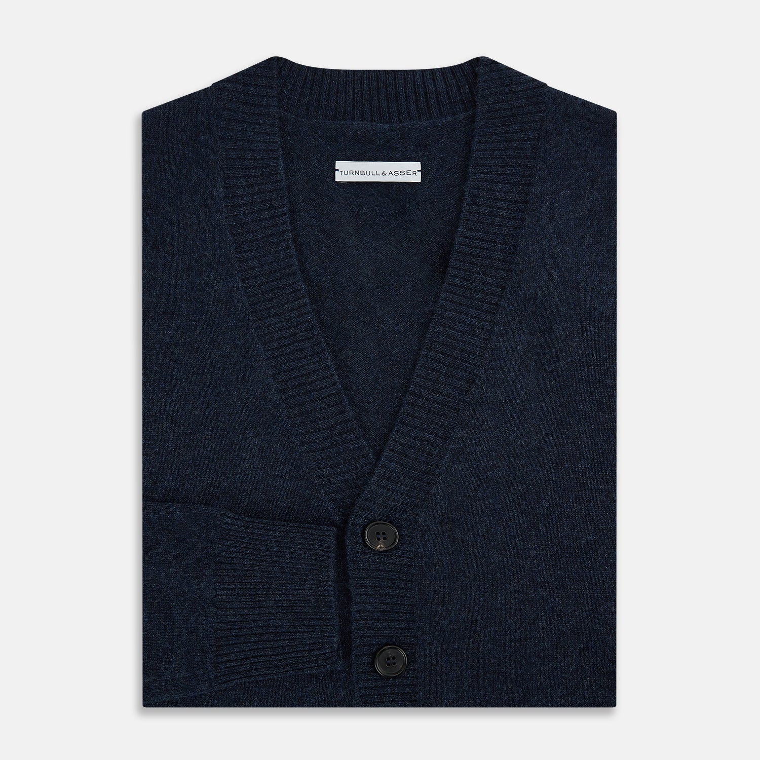 View 4 of product Navy Melange Cashmere Cardigan
