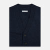 Navy Melange Cashmere Cardigan