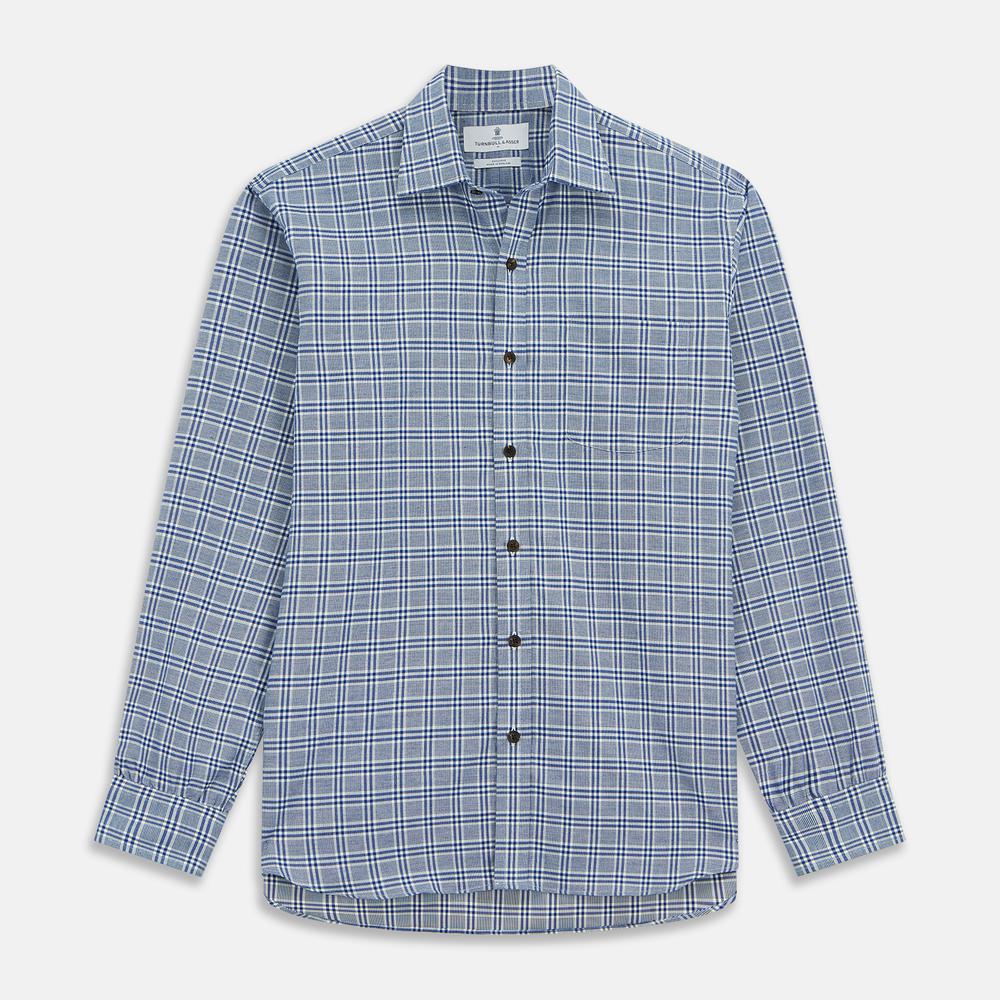 Blue Check Cotton Fabric
