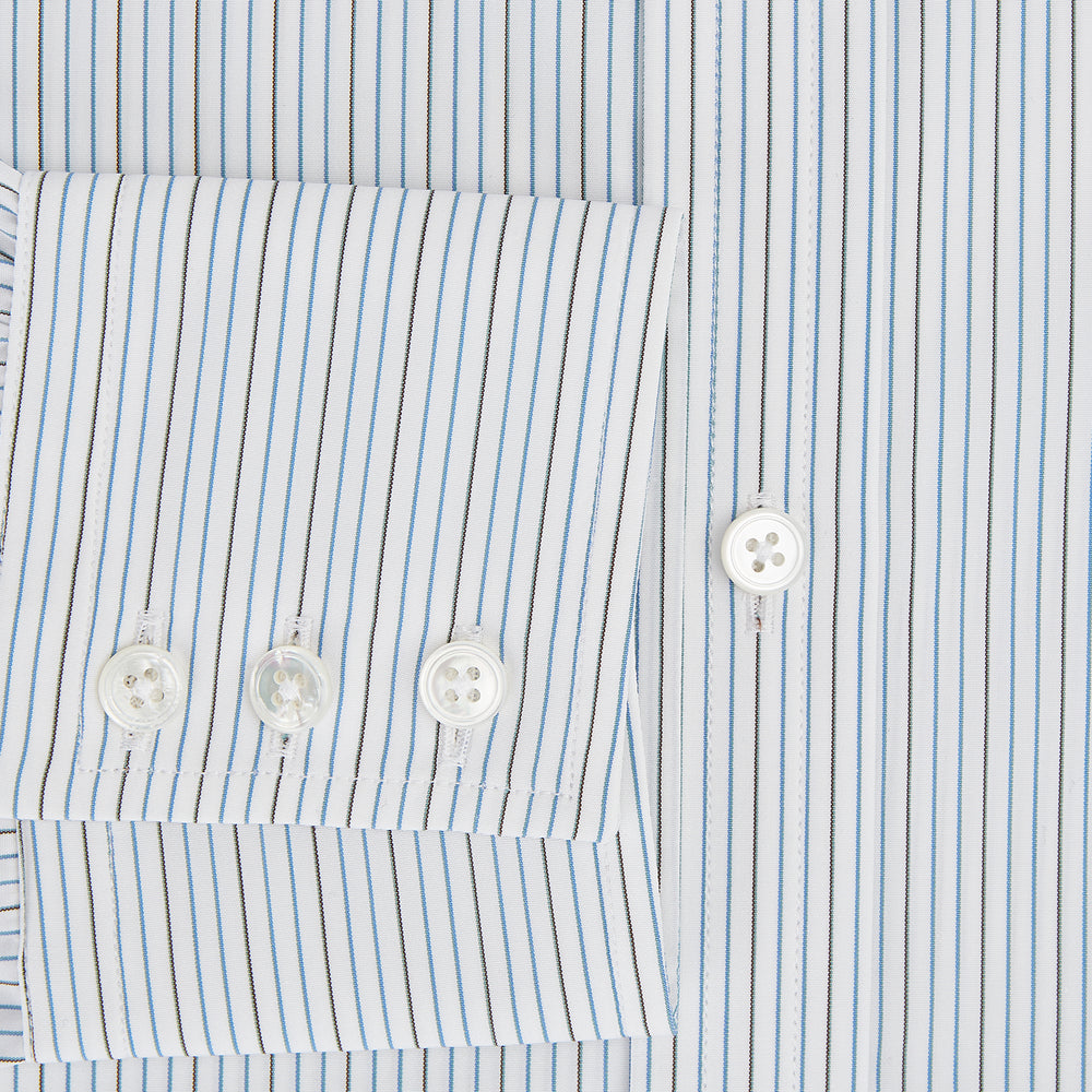 Navy and Brown Pinstripe Mayfair Shirt