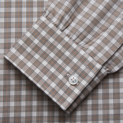Grey and Peach Multi Check Cashmerello Weekend Fit Finch Shirt Image 2