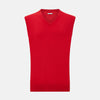View 1 of product Red Cashmere V-Neck Vest
