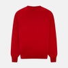 Red Fine Merino V-Neck Jumper