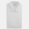 View 5 of product White Pleated Cotton Dress Shirt with T&A Collar and Double Cuffs