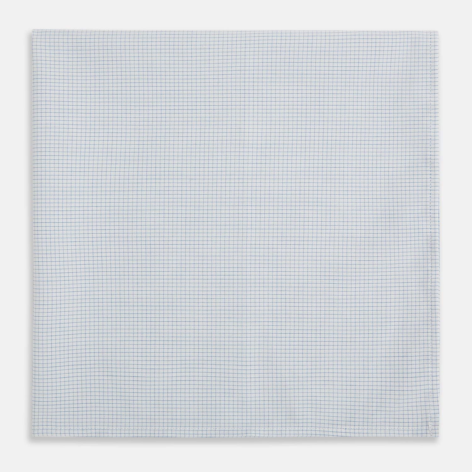 Hand Rolled Pale Blue Graph Check Handkerchief