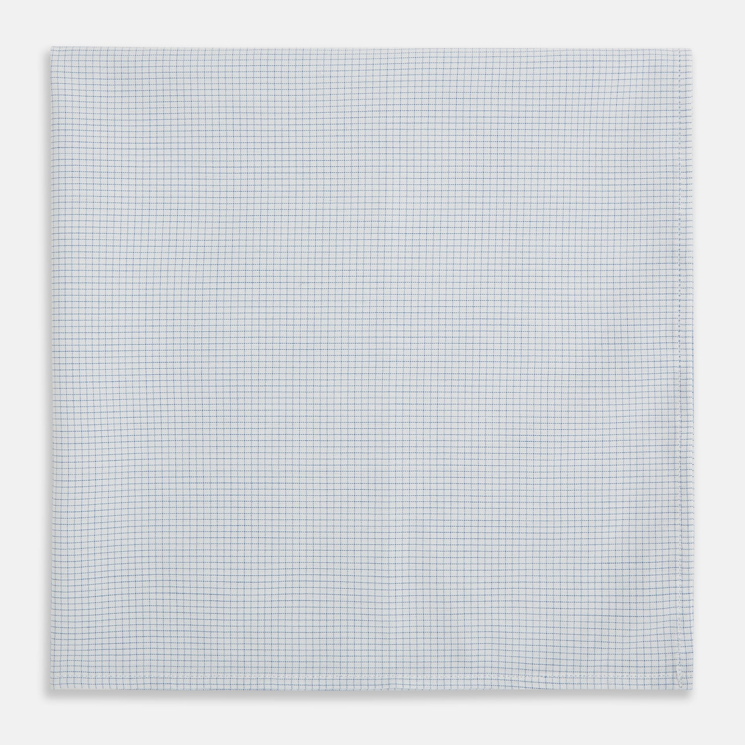 View 1 of product Hand Rolled Pale Blue Graph Check Handkerchief
