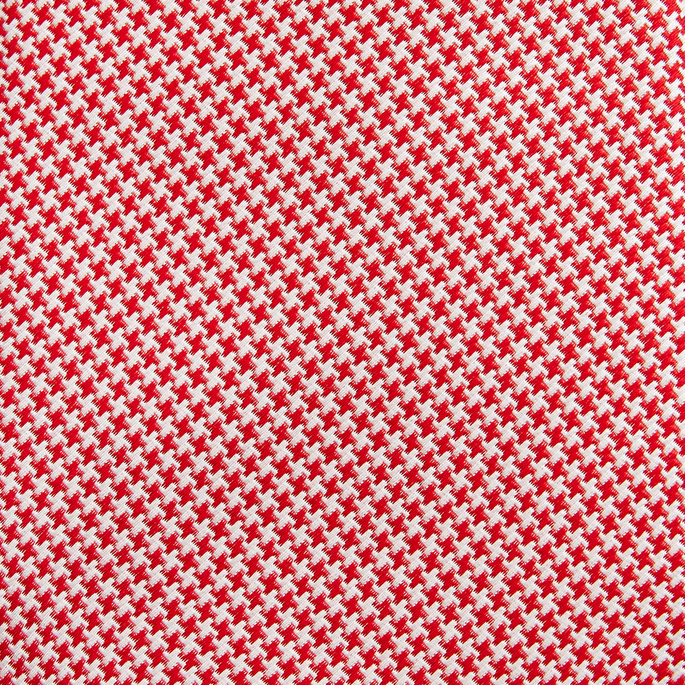Red Houndstooth Silk Tie