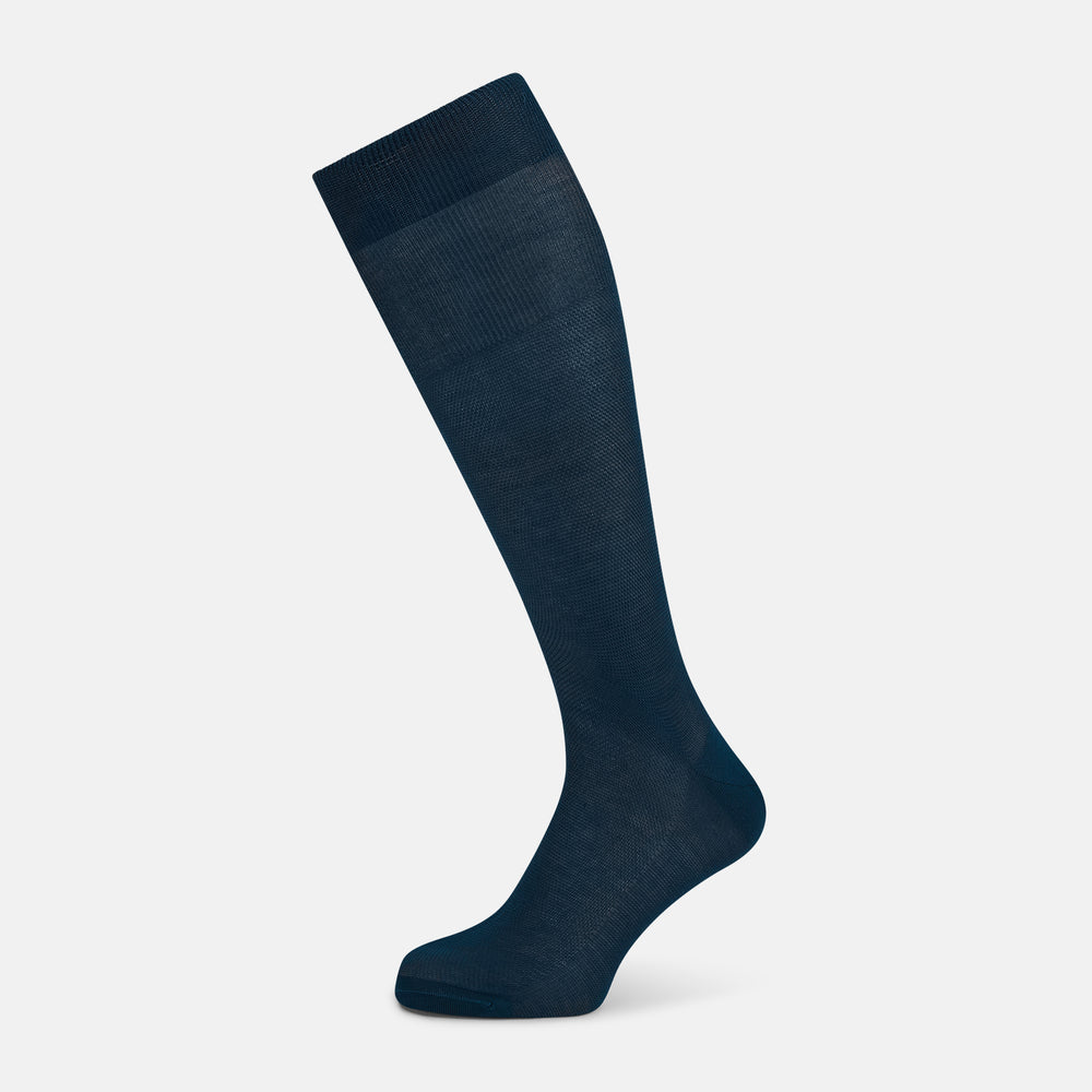 Petrol Micro Knit Long Socks
