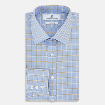 Blue and Yellow Windowpane Mayfair Shirt Image 4