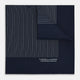 Navy and White Stripe Silk Pocket Square