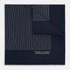 Navy and White Stripe Silk Pocket Square