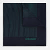 View 1 of product Navy and Hunter Green Stripe Silk Pocket Square