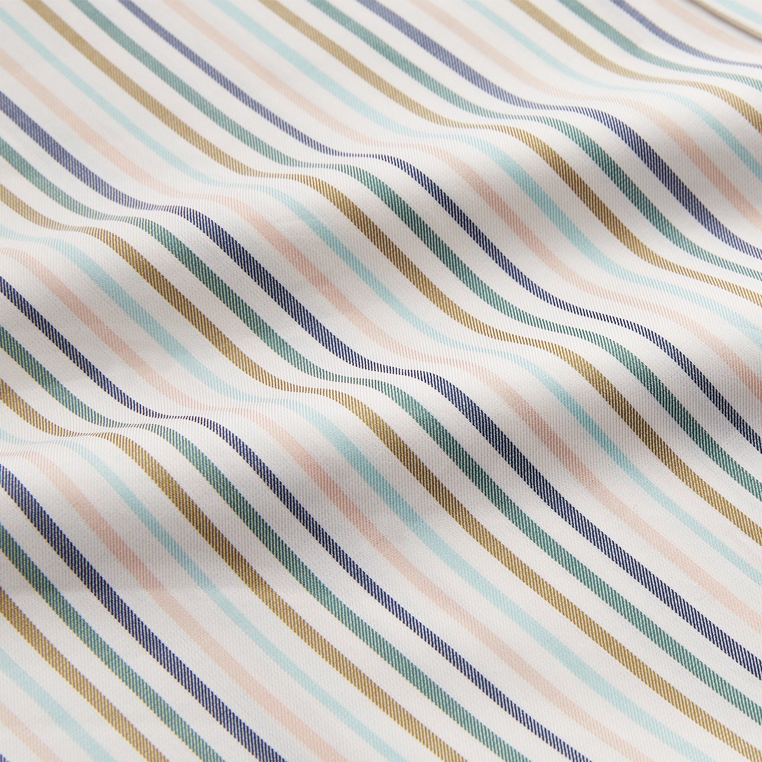 View 4 of product Green Multi Stripe Regular Fit Shirt with T&A Collar and 3 Button Cuffs