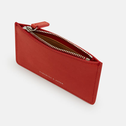 Red Leather Zip Wallet