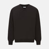 View 1 of product Dark Brown Cashmere V-Neck Jumper