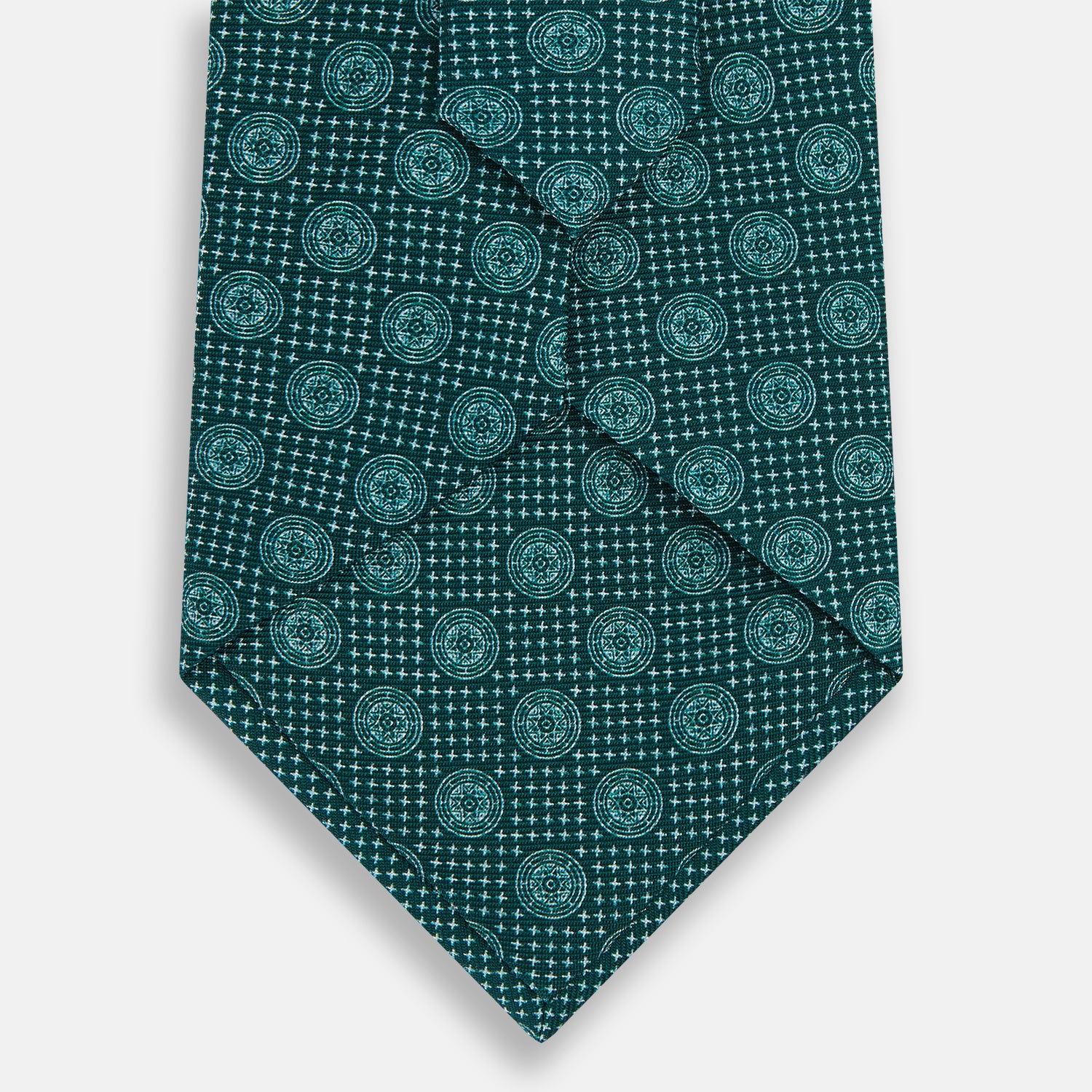 View 3 of product Forest Green Medallion Printed Silk Tie