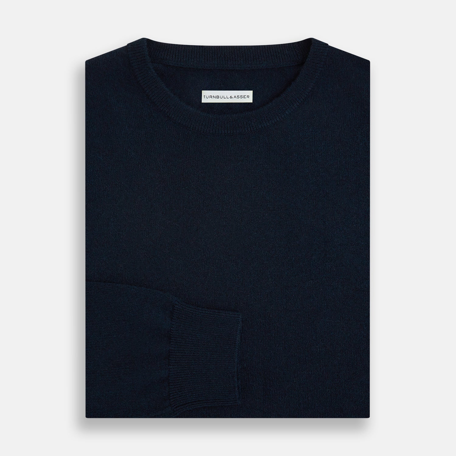 View 4 of product Navy Cashmere Round Neck Jumper