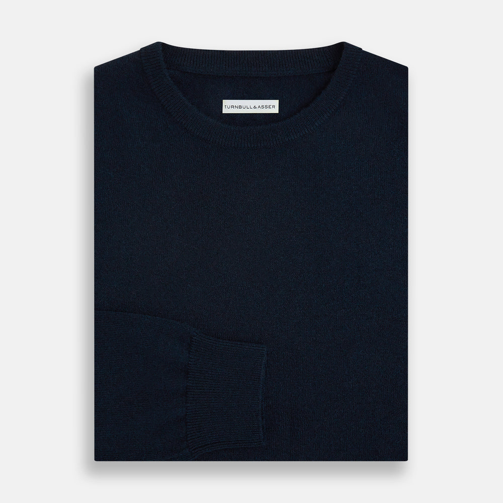 Navy Cashmere Round Neck Jumper