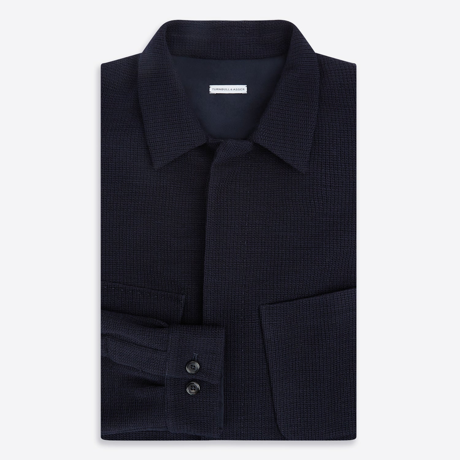 View 5 of product Navy Greenwich Knitted Overshirt
