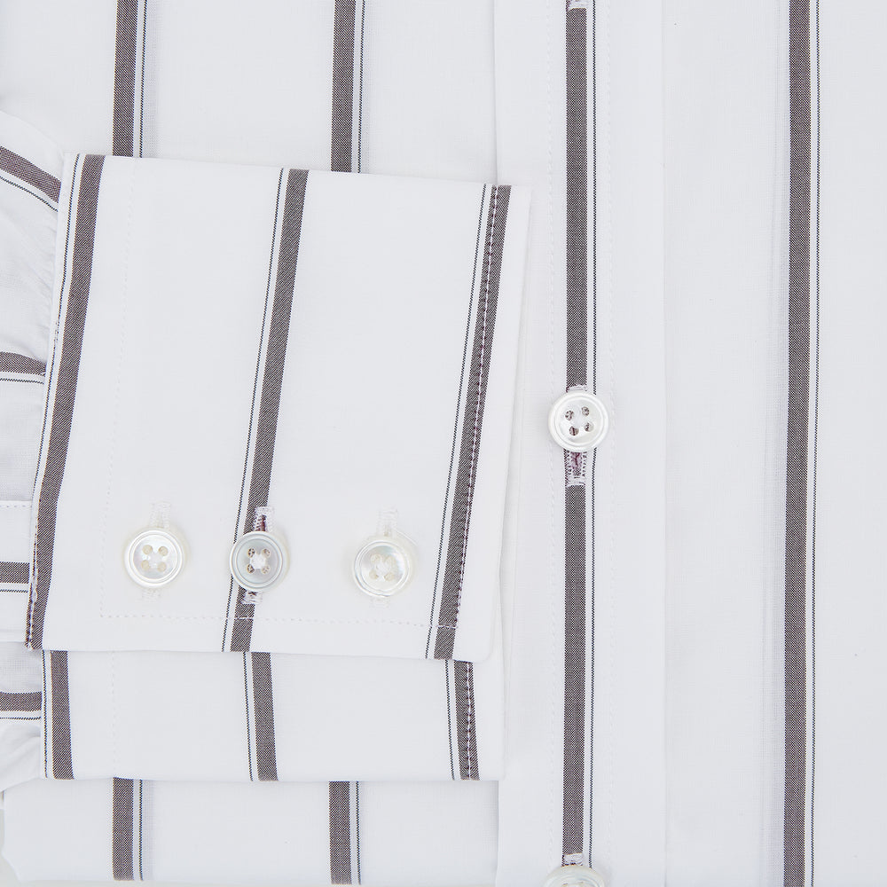 Burgundy Track Stripe Mayfair Shirt