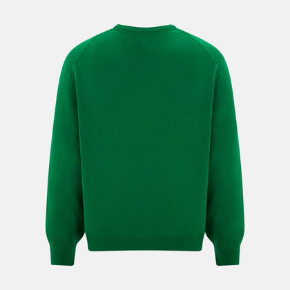 Grass Green Cashmere V-neck Jumper Image 2