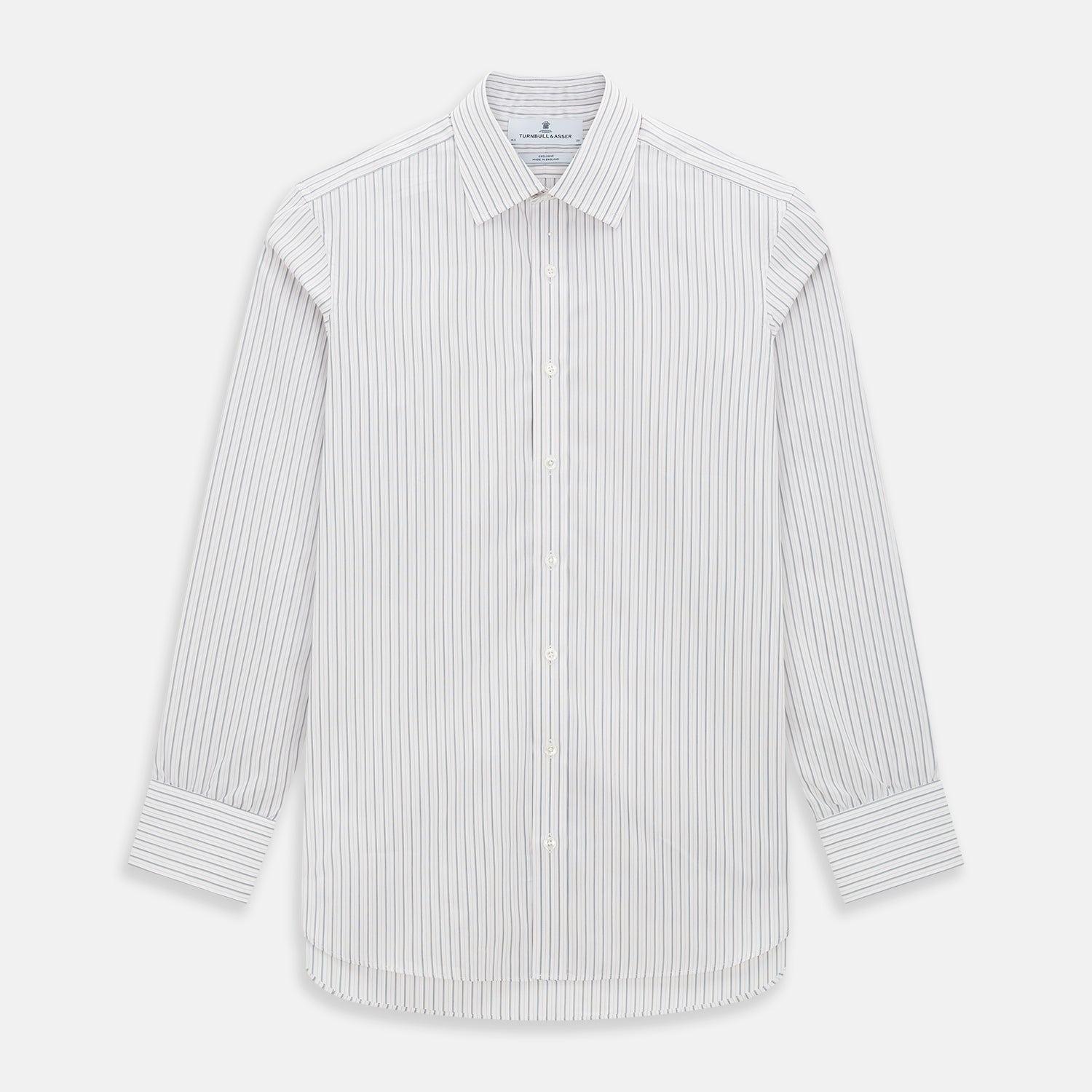 Midnight Blue and Red Ticking Stripe Mayfair Shirt