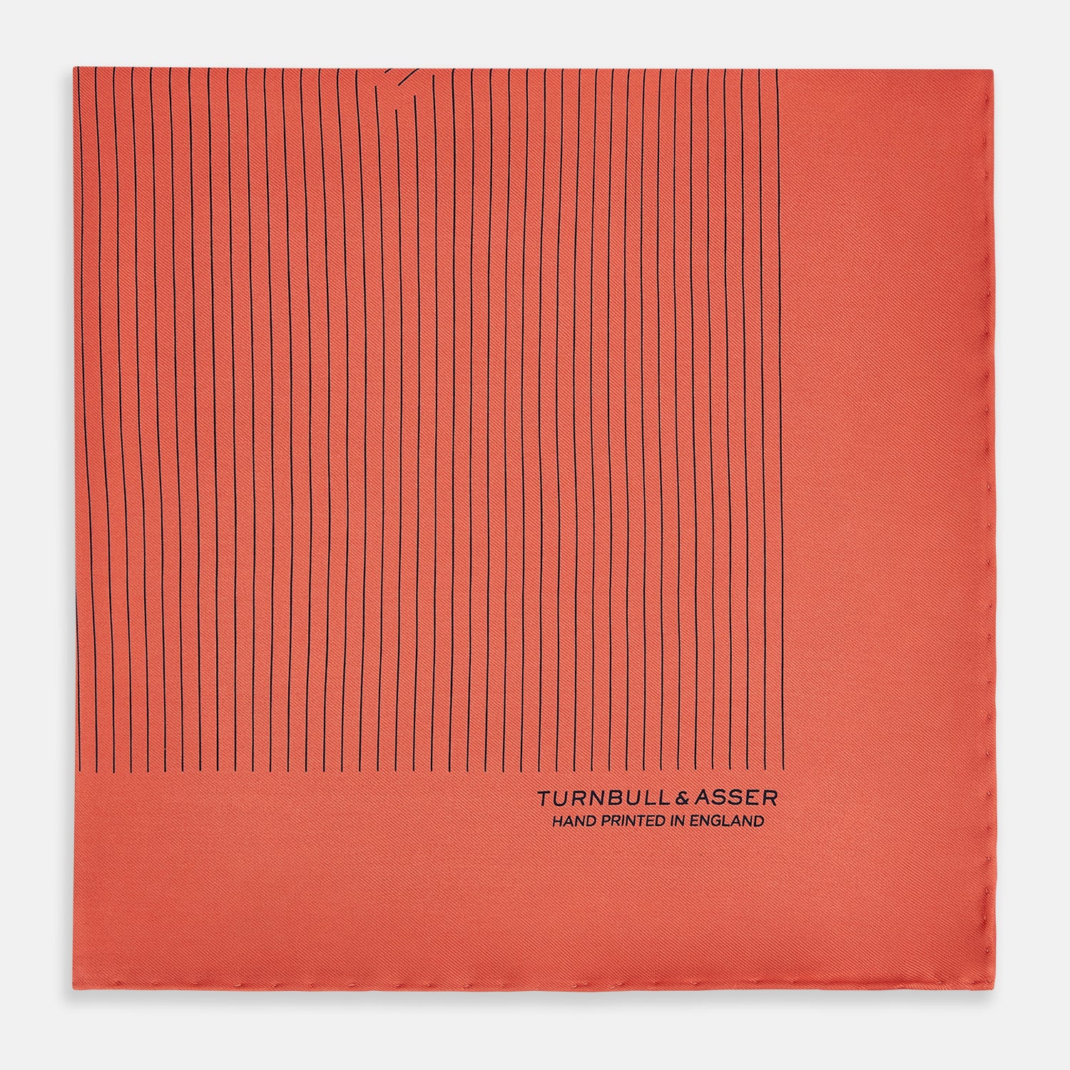 Orange Stripe Silk Pocket Square