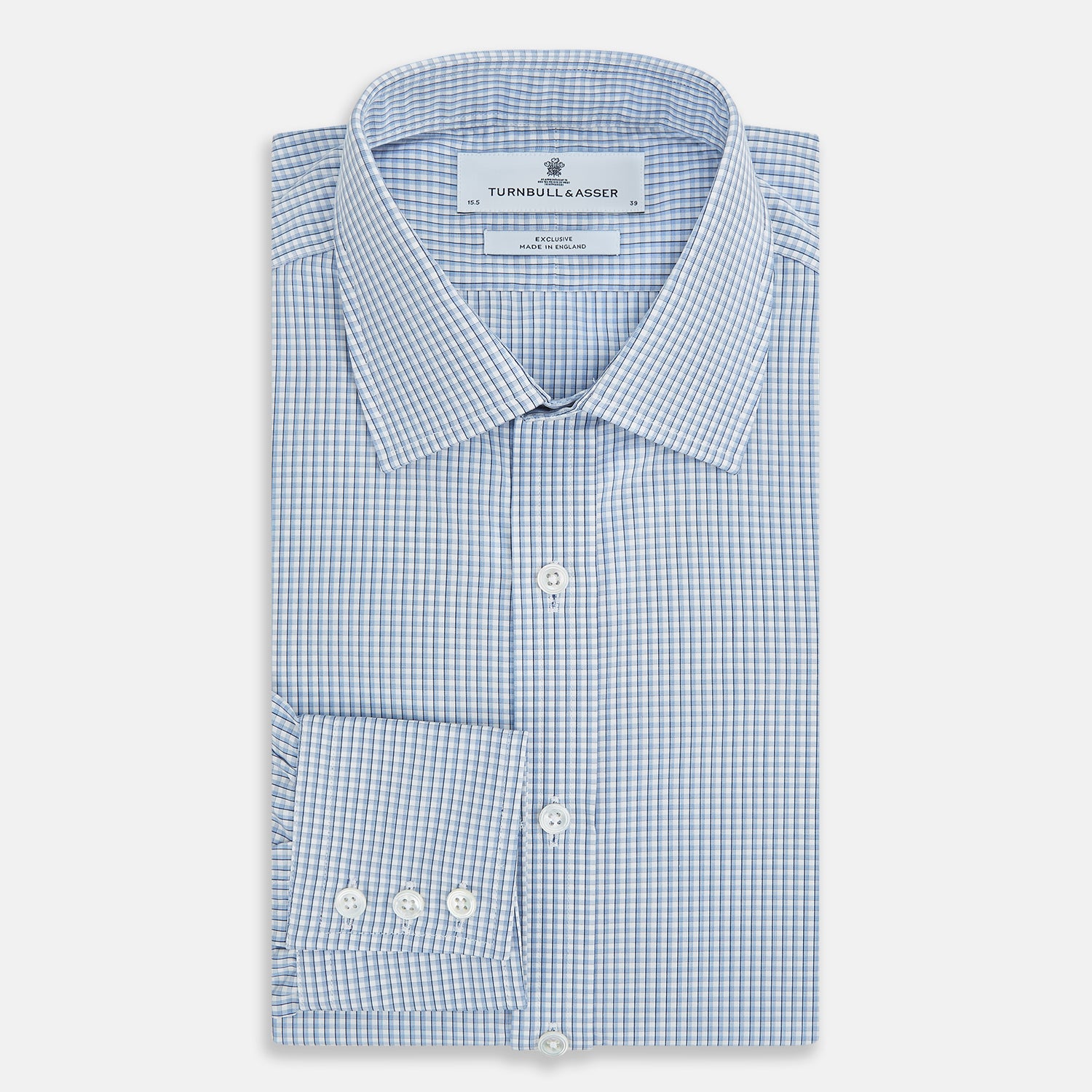View 5 of product Blue Micro Shadow Check Mayfair Shirt