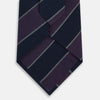 View 3 of product Purple And Navy Block Stripe Silk Blend Tie