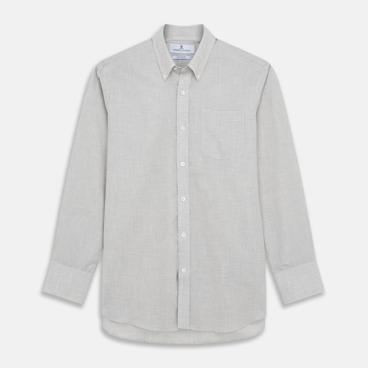 View 1 of product Grey Fine Check Cotton Blend Weekend Fit Suffolk Shirt