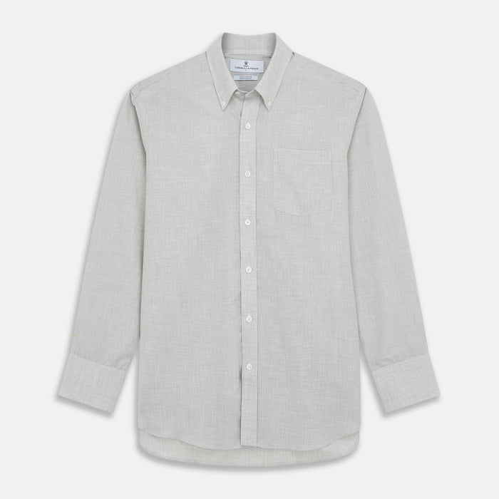Grey Fine Check Cotton Blend Weekend Fit Suffolk Shirt