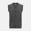 Charcoal Grey Cashmere Sleeveless Cardigan