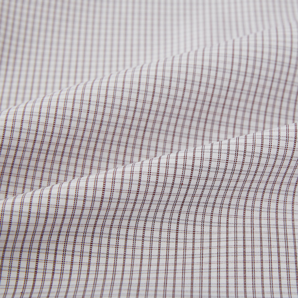 Burgundy Micro Tattersall Check Mayfair Shirt