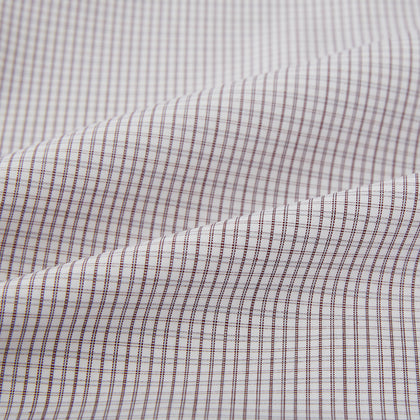 Burgundy Micro Tattersall Check Mayfair Shirt Image 5