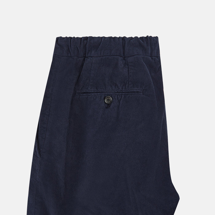Light Navy Corduroy Miles Trousers Image 4