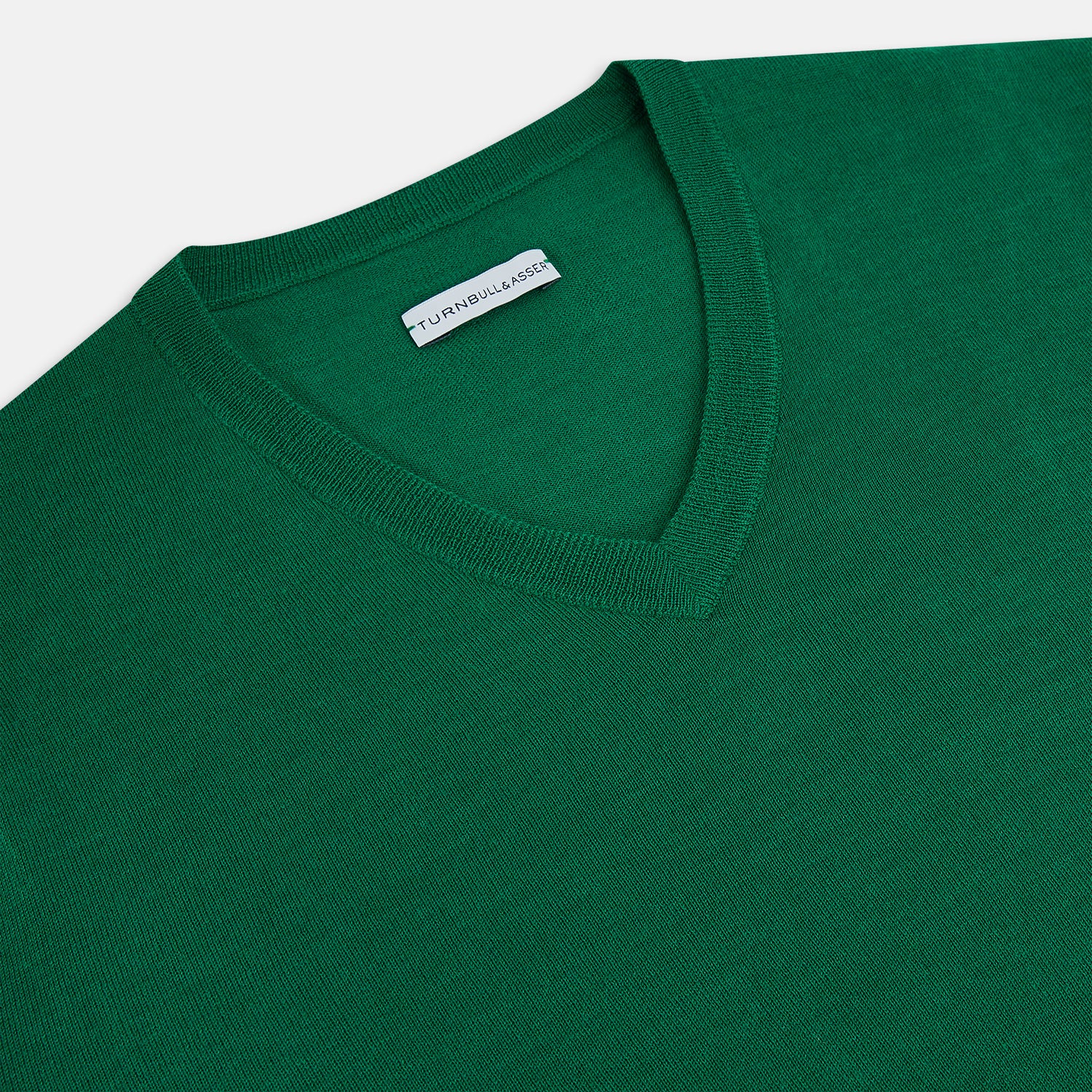 View 2 of product Hunter Green Fine Merino V-Neck Jumper